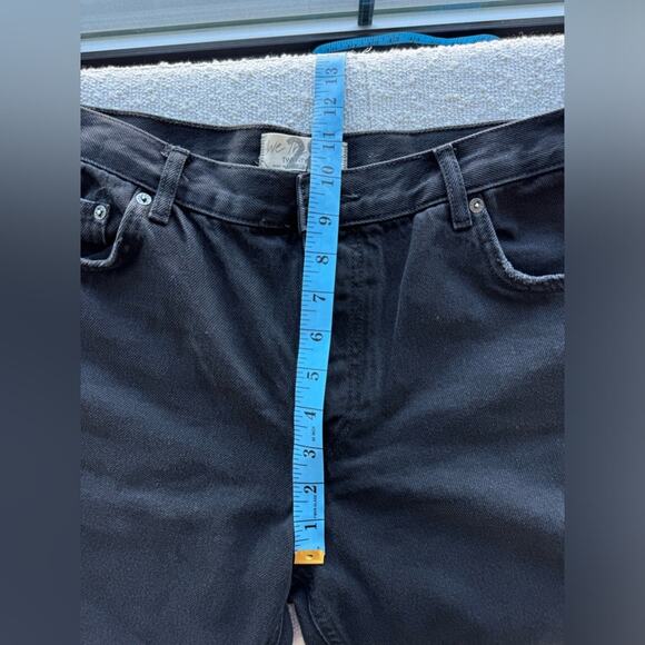 Free People We The Free Black High Waisted Straight Leg Distressed Jeans Size 28 - Picture 11 of 12